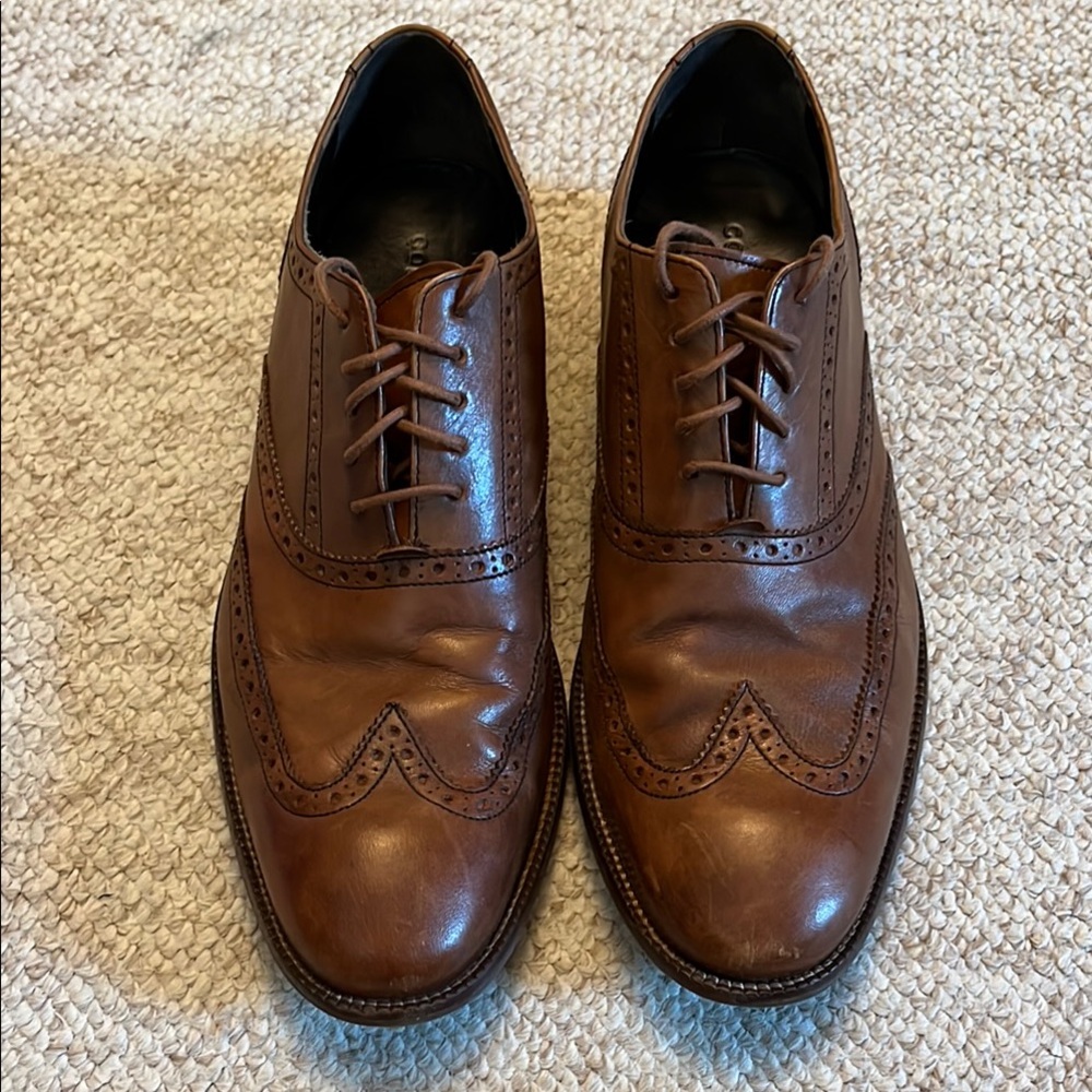 Cole Haan Brown Leather Wingtip Oxfords